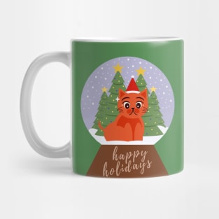 Holiday Cat In A Snow Globe Mug